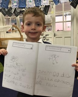 Look at our amazing writing. We are so proud. ✏️